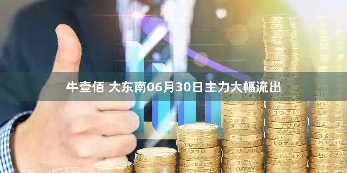 牛壹佰 大东南06月30日主力大幅流出